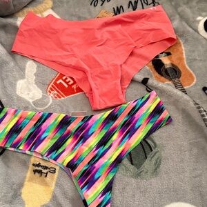 PINK Victoria's Secret Coral and Multicolor Panties